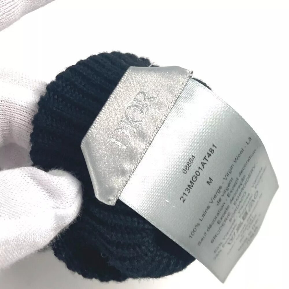 Dior 213MG01AT481 Bicolor CD logo Gloves Accessories gloves wool gray/Black - Picture 4 of 13